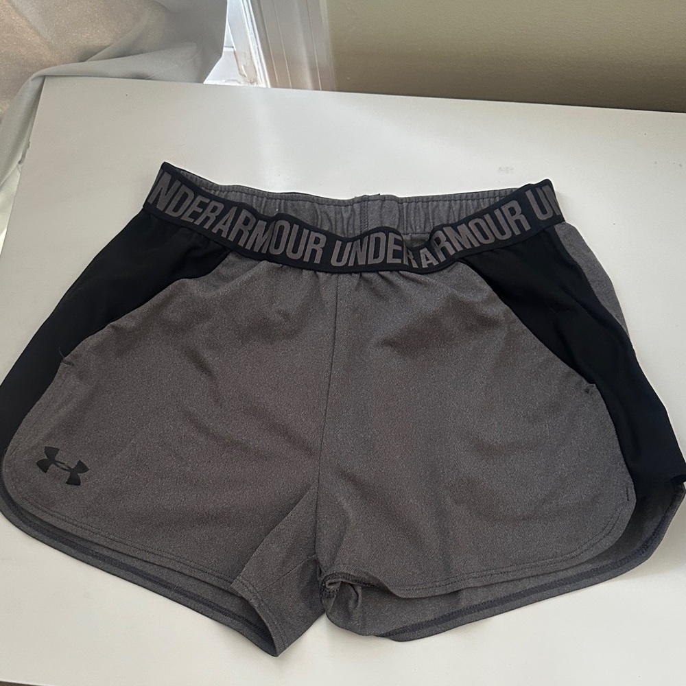 Under Armour Women's Athletic Shorts in Gray and Black